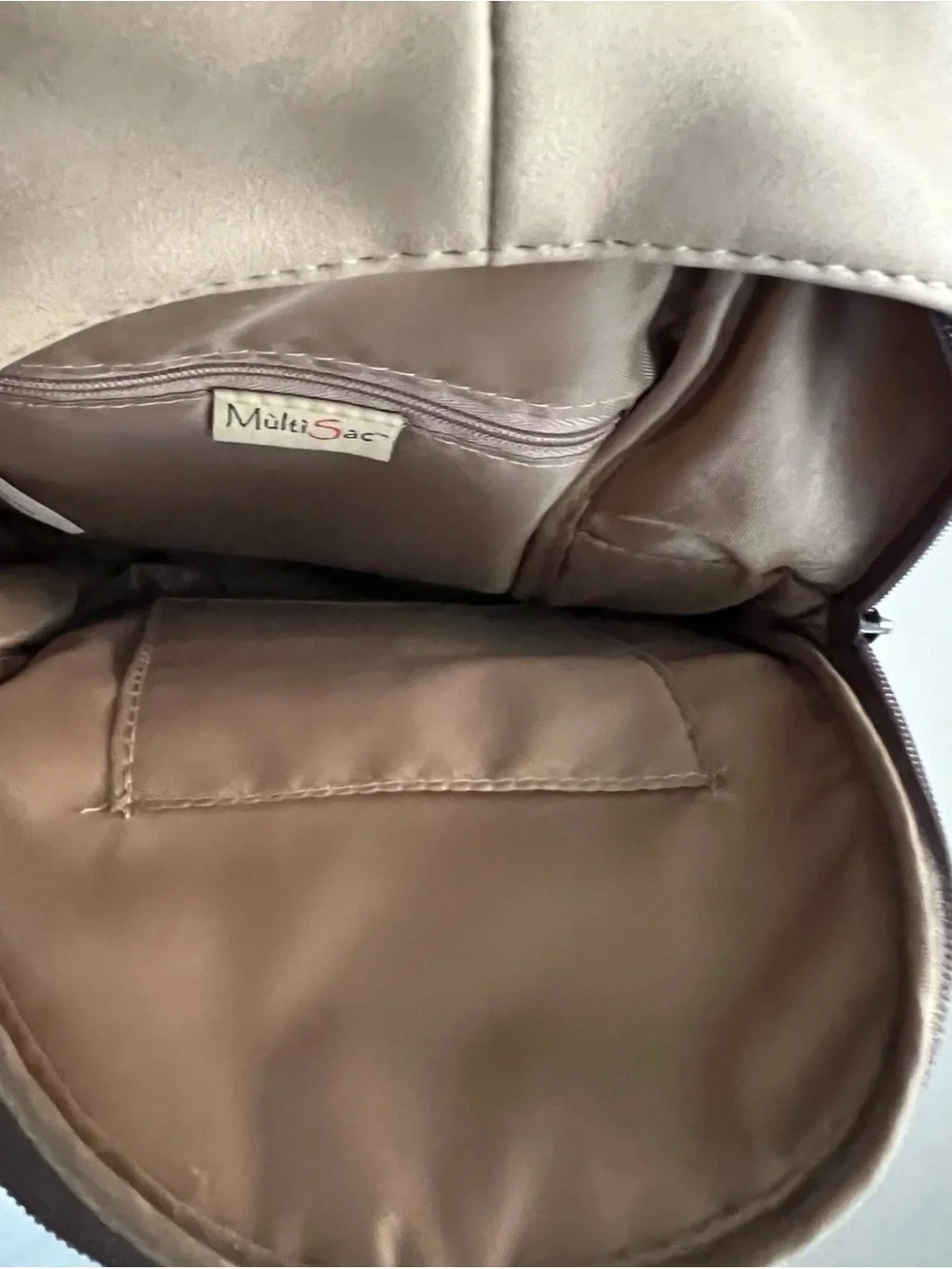 Multi Sac Handbags/Women's Two-Tone Tan Mini Backpack